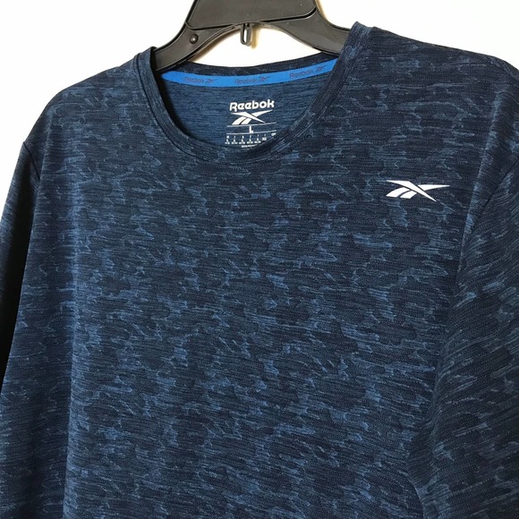 Reebok Short Sleeves‎ Textured Active Tee Blue Size Large - Picture 8 of 9